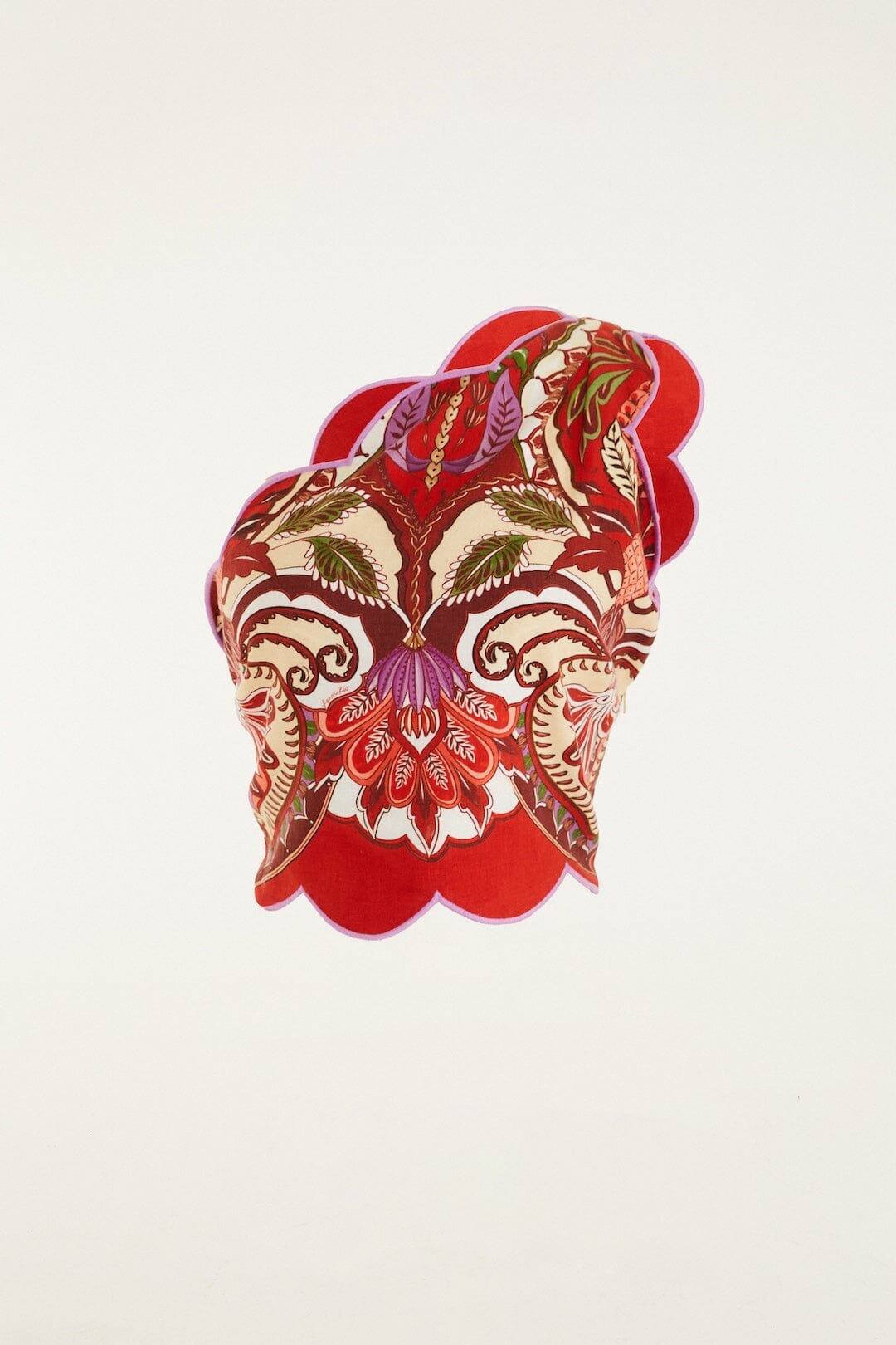 Red Odara Scallops Lenzing™ Ecovero™ Euroflax™ One-Shoulder Top