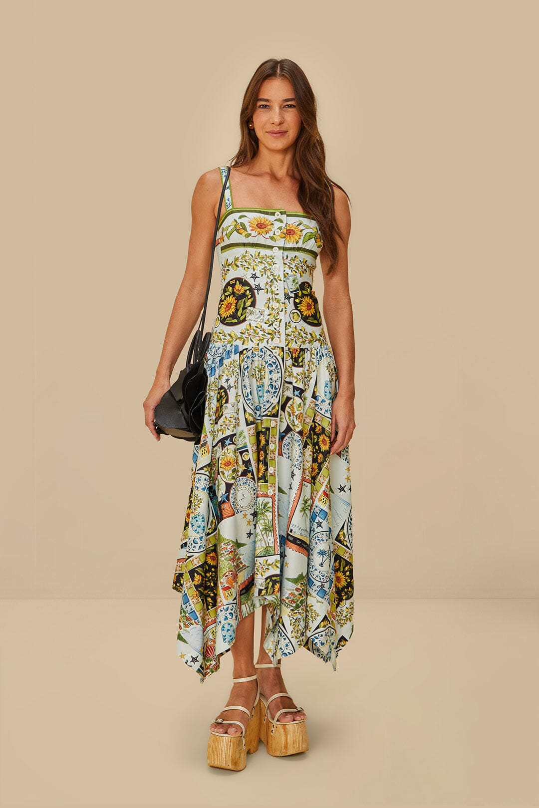 Black Leather Flower Bag