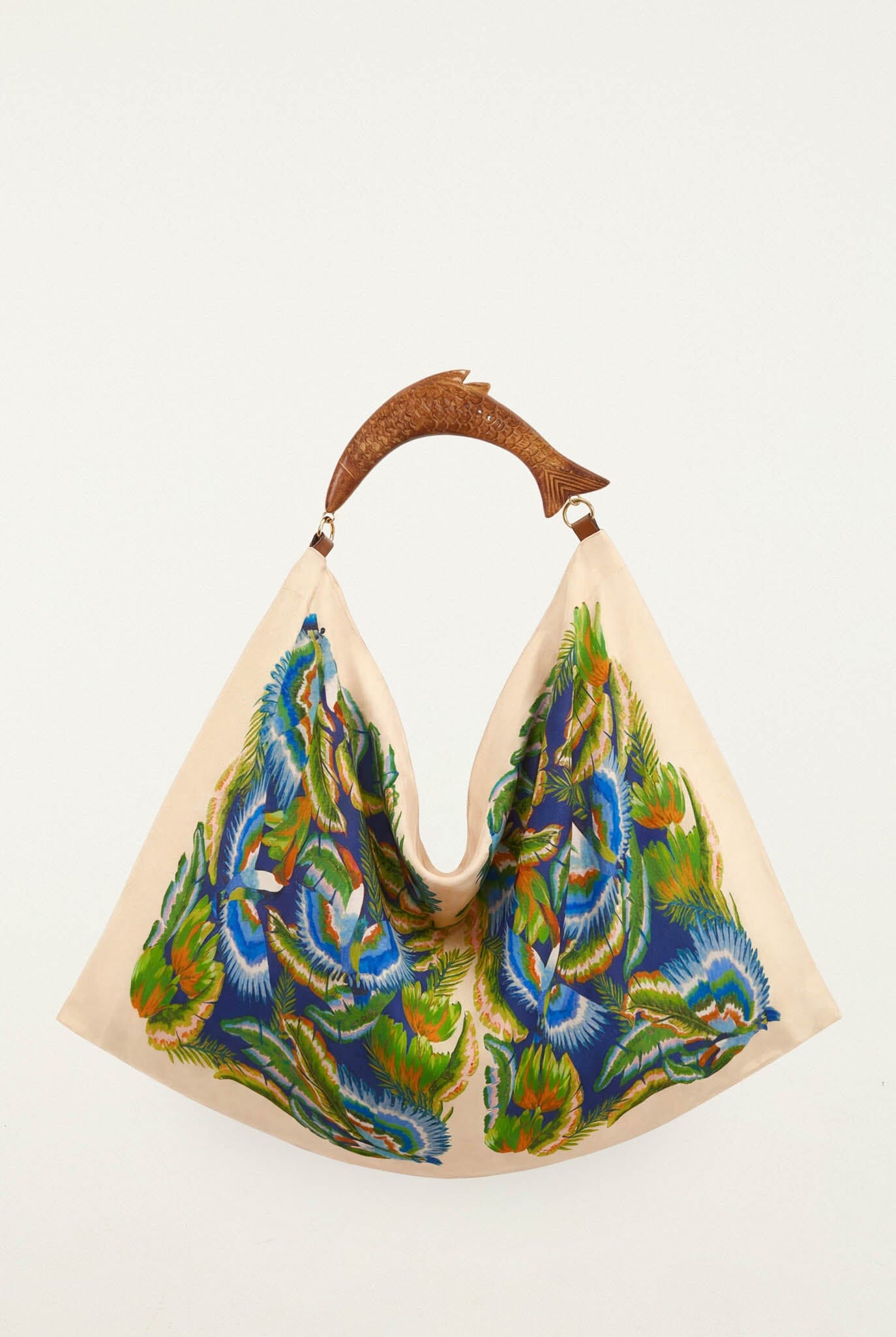 Sand Birds Satin Medium Scarf Bag