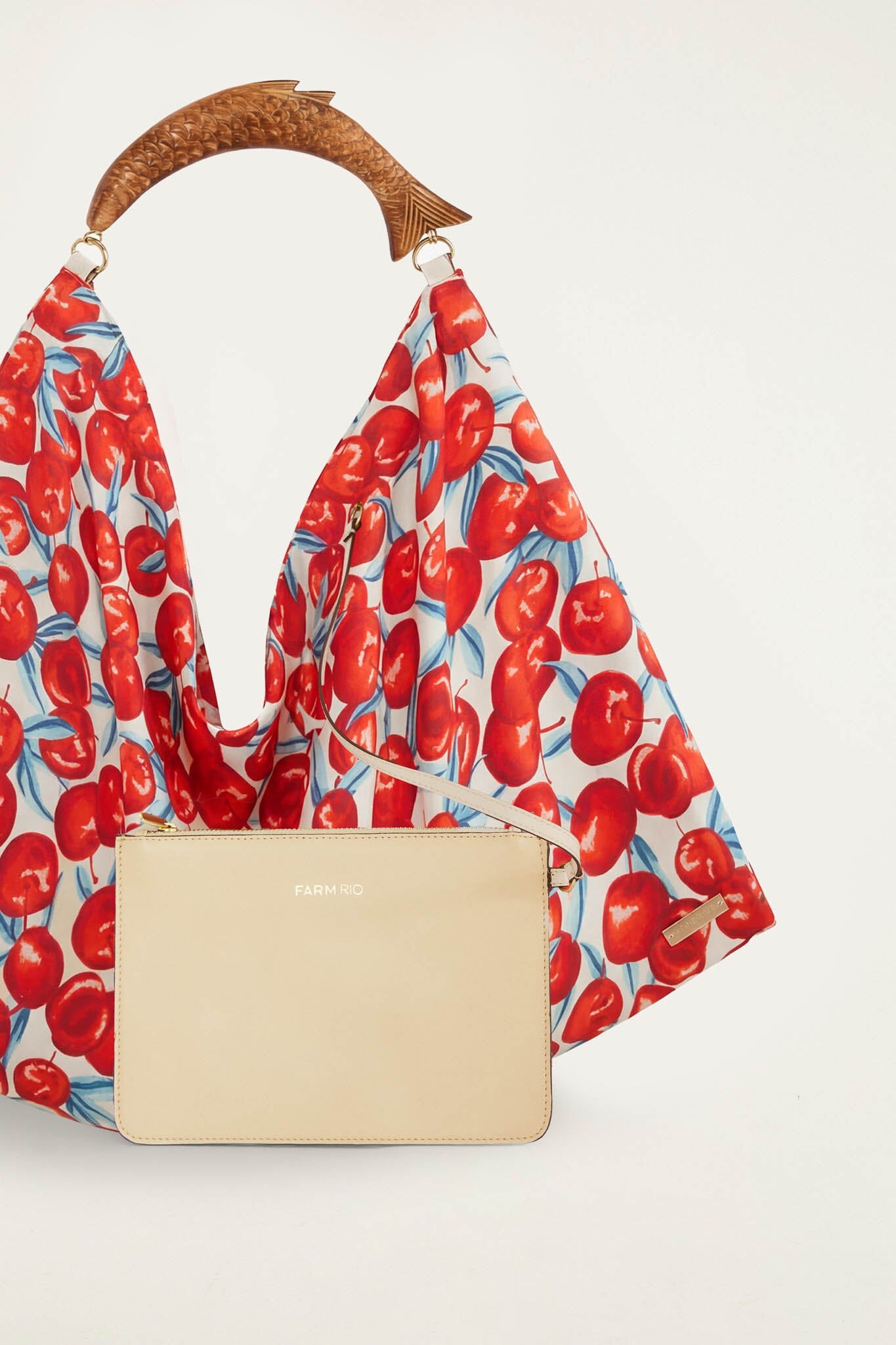 Red Cherry Satin Mini Scarf Bag