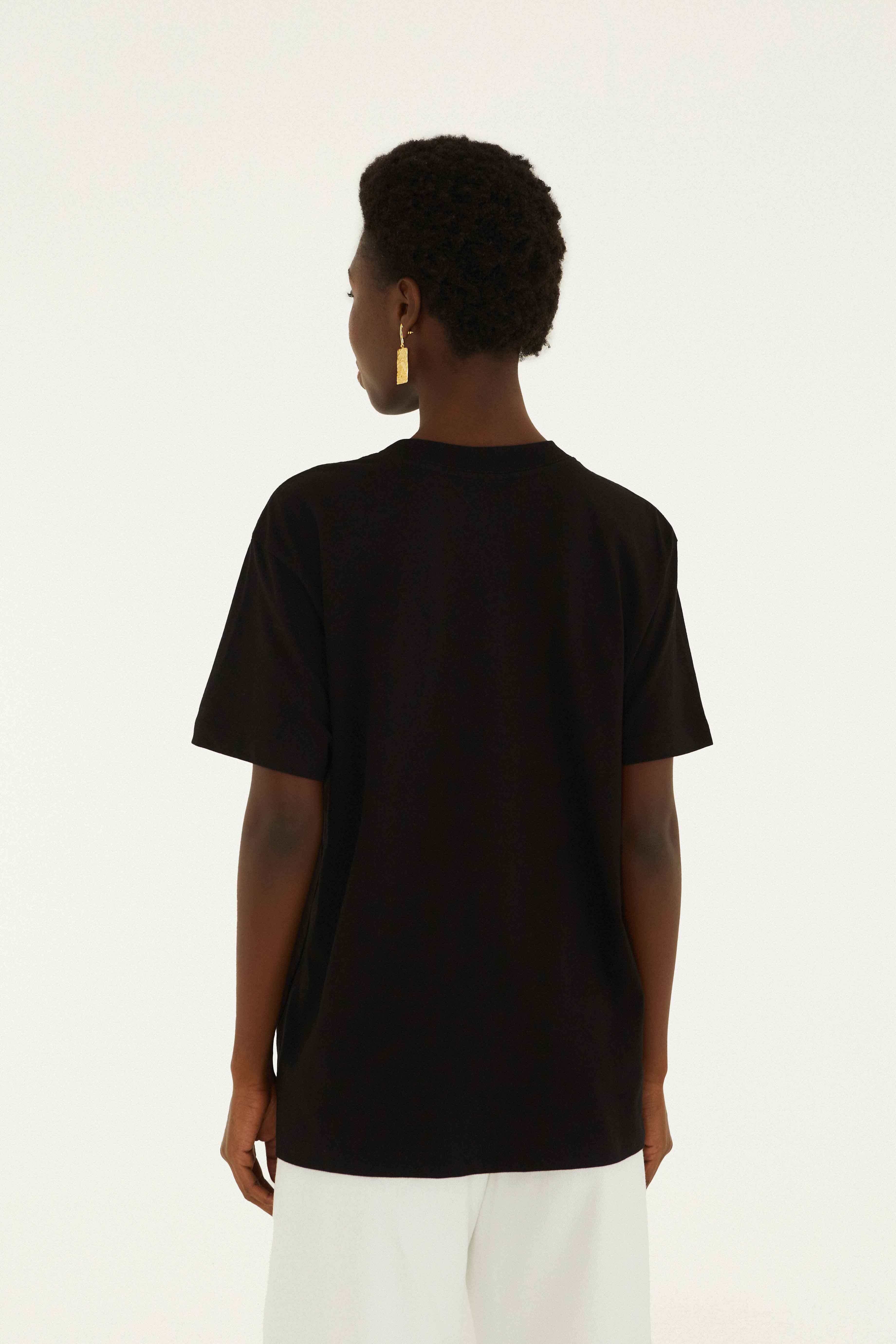 Black Landscape Carioca Organic Cotton Relaxed T-Shirt